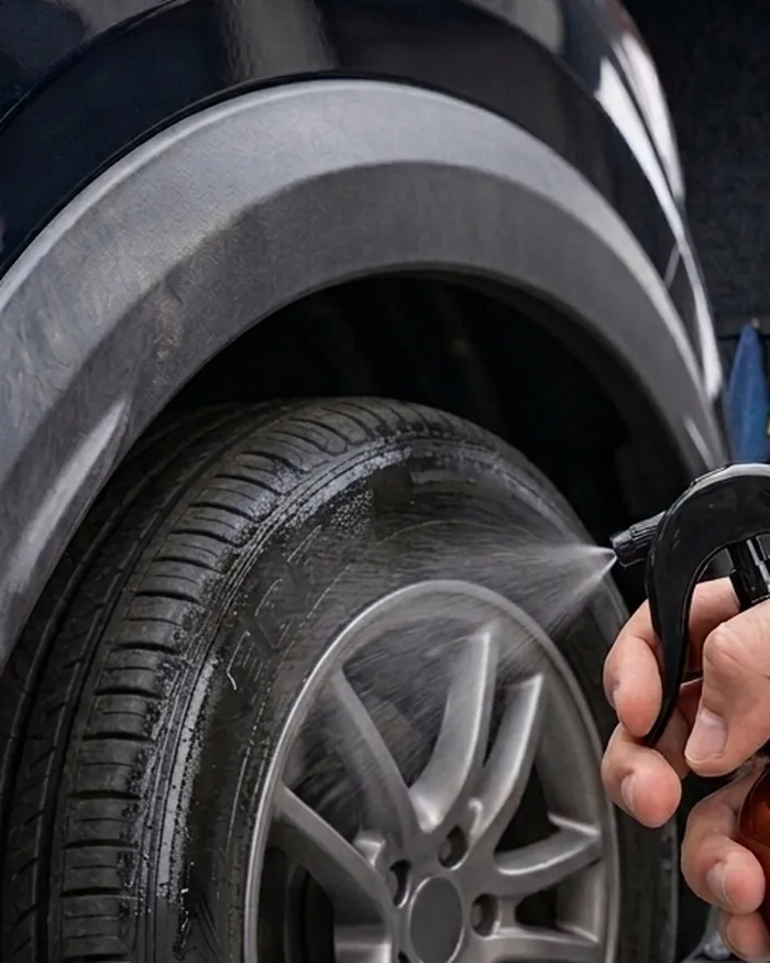 Armorix All-In-One Polish being applied to an alloy wheel